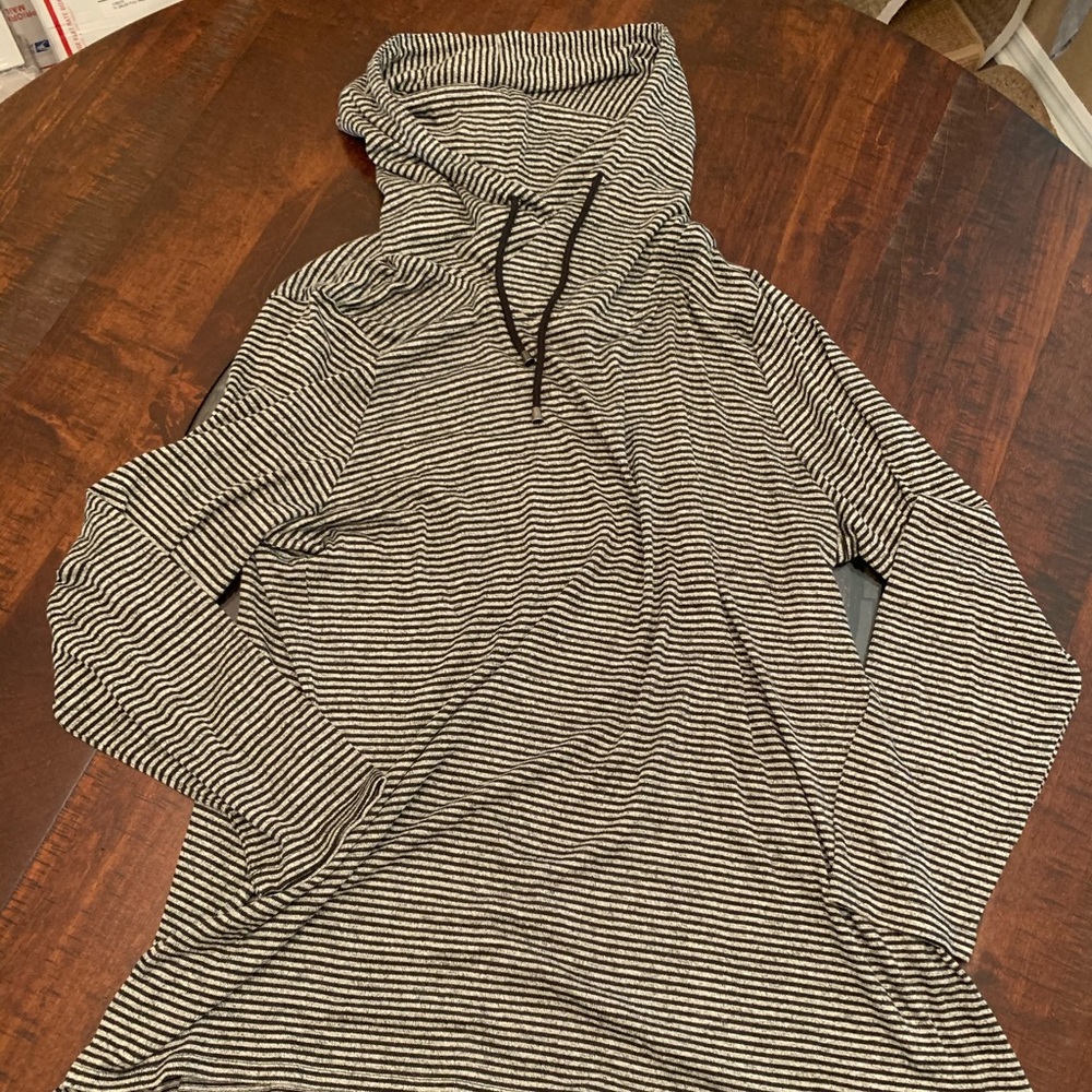 Premise Hoodie Pullover Grey & Black Stripped